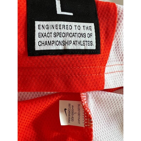 Nike Womens Reversible Pinnie Sleeveless Lacrosse Jersey Orange/White Large New - Picture 12 of 16